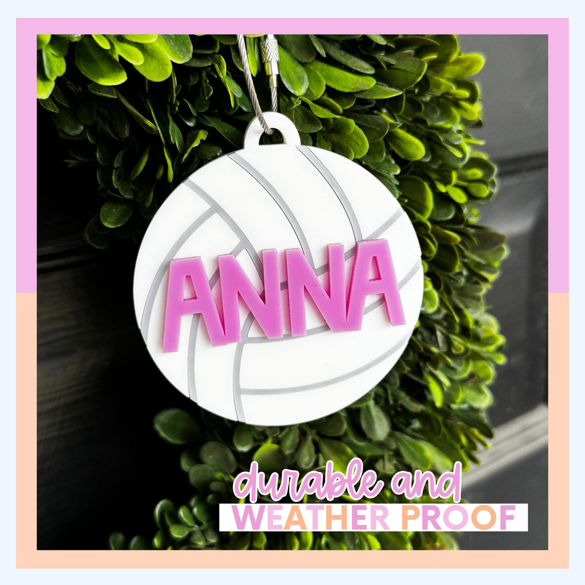 Volleyball Bag Tag | Personalized Bag Tag | Volleyball Keychain | Volleyball Gift | Gift for Boy | Gift for Girl | Stocking Stuffer