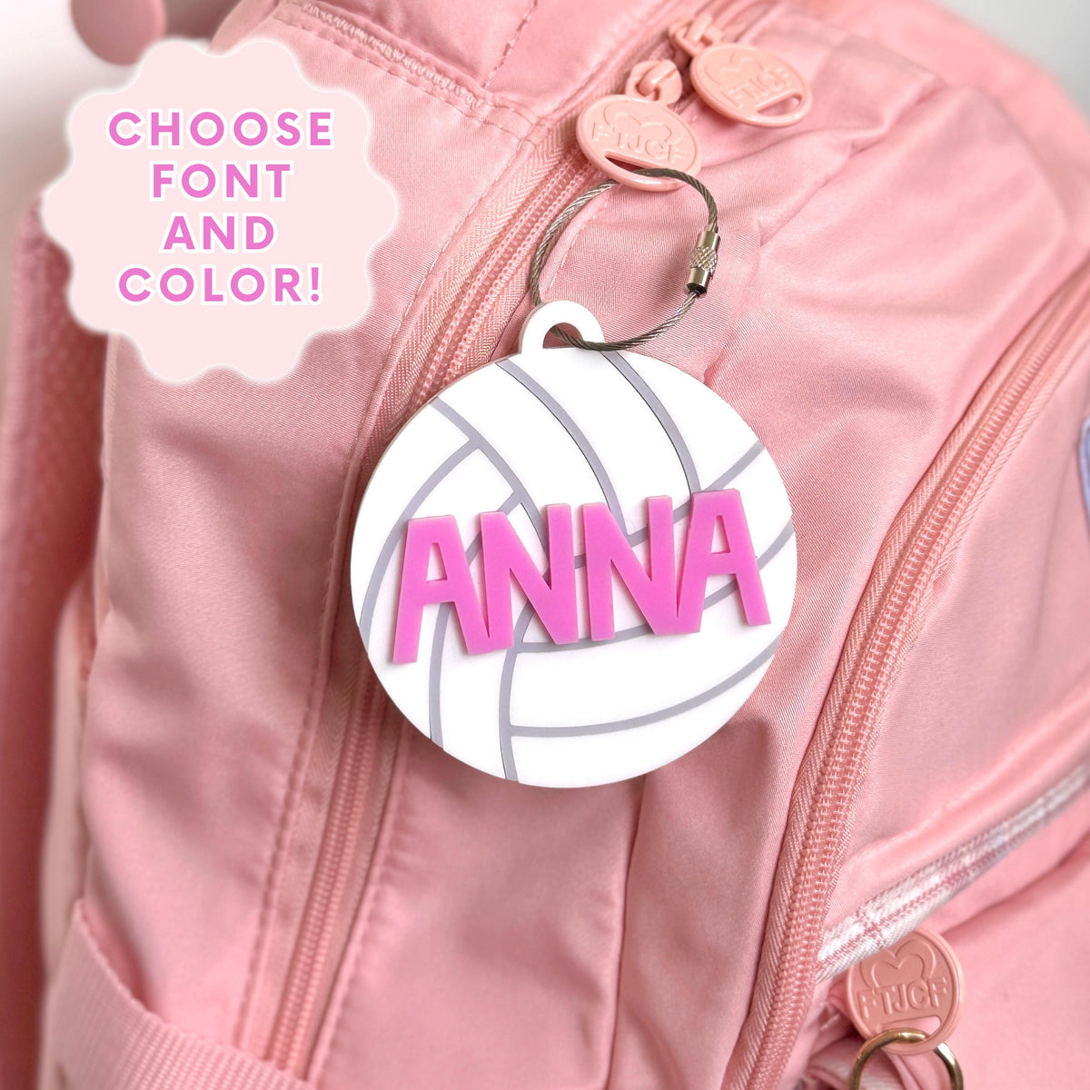 Volleyball Bag Tag | Personalized Bag Tag | Volleyball Keychain | Volleyball Gift | Gift for Boy | Gift for Girl | Stocking Stuffer