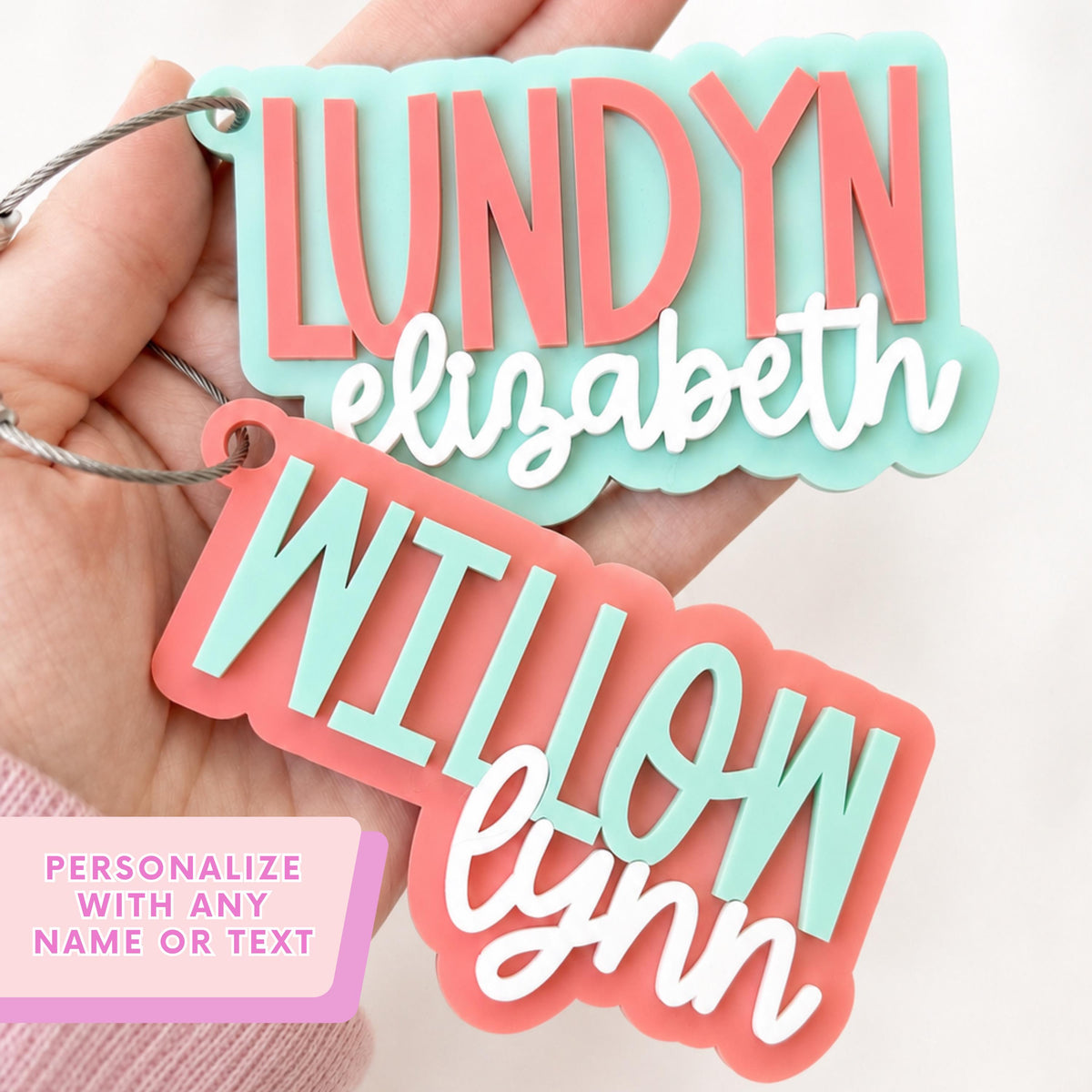Personalized Keychain | Personalized Bag Tag | Personalized Gift | Backpack Tag | Gift for Boy/Girl | Bogg Bag Tag | Stocking Stuffer