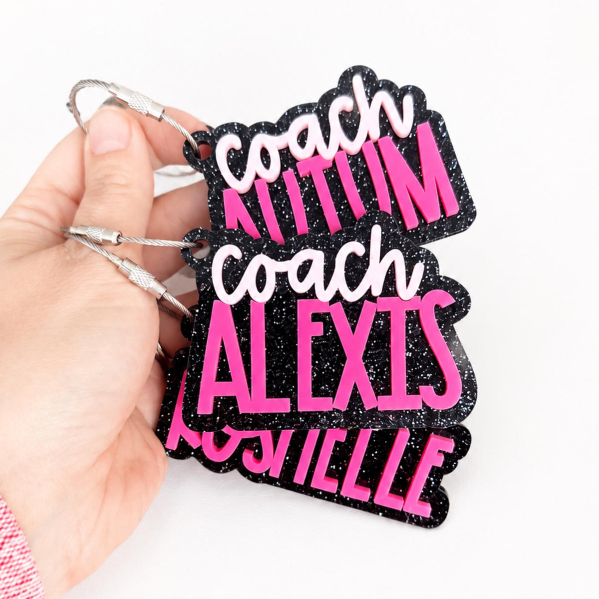 School Colors Keychain Custom Name Team Gift Personalized Bag Tag For Teachers Coaches Sports Fans Students Backpack ID Bogg Bag Tag Acrylic
