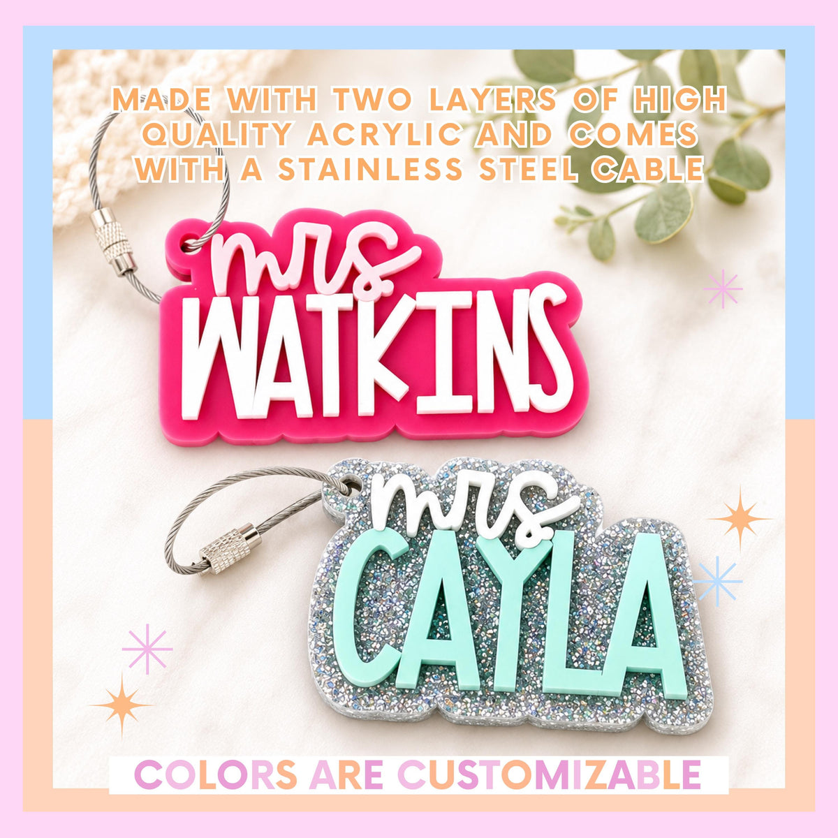 Teacher Gift | Personalized Bag Tag | Personalized Gift | Backpack Tag | Gift for Teacher | Bogg Bag Tag | Stocking Stuffer