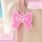 Bow Keychain Personalized Bow Bag Tag Personalized Gift Backpack Tag Gift for Boy Gift for Girl Bogg Bag Tag Stocking Stuffer