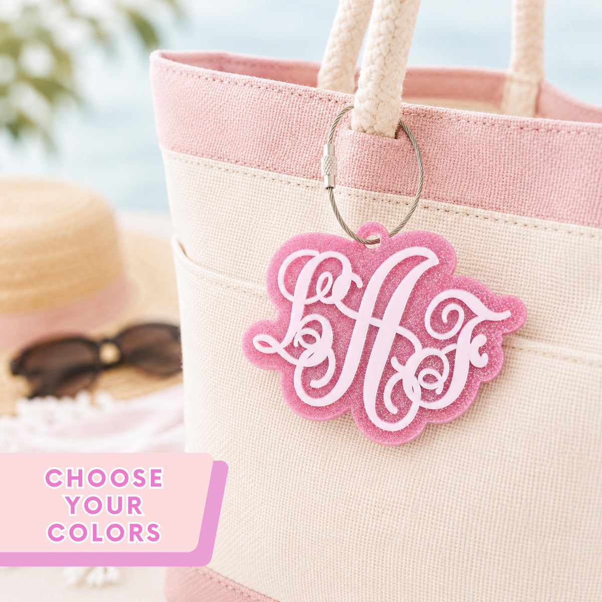 Personalized Bag Tag Custom Initial Monogram Keychain Acrylic Layered Letter Identification Perfect Gift Student Travel Accessory Backpack Attachment Sports Team Essential Birthday Present Stocking Stuffer Teen Gift Colorful Design Options