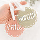 Name Tag Basket Label Custom Acrylic Stair Basket Personalized Tag for Backpacks Luggage Sports Bags Gift for Kids Scallop Easter Basket Tag