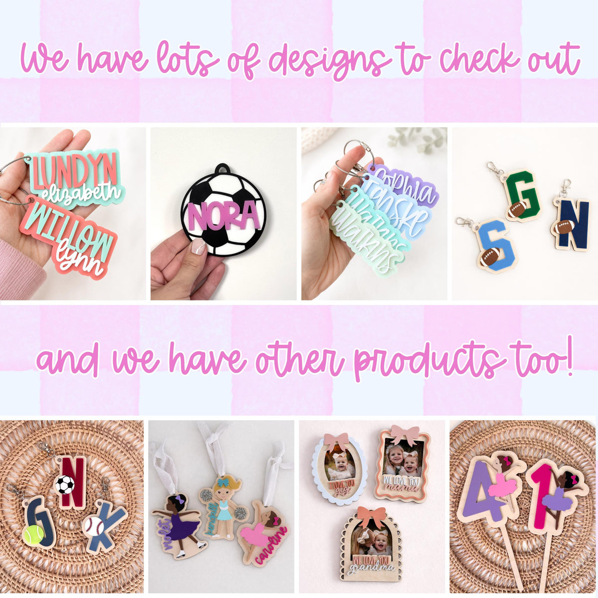 Personalized Acrylic Keychain Custom Name Tag Backpack Identification Charm Monogram Bag Personalized Gift Stocking Stuffer Sports Travel