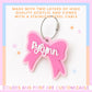 Bow Keychain Personalized Bow Bag Tag Personalized Gift Backpack Tag Gift for Boy Gift for Girl Bogg Bag Tag Stocking Stuffer