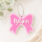 Bow Keychain Personalized Bow Bag Tag Personalized Gift Backpack Tag Gift for Boy Gift for Girl Bogg Bag Tag Stocking Stuffer