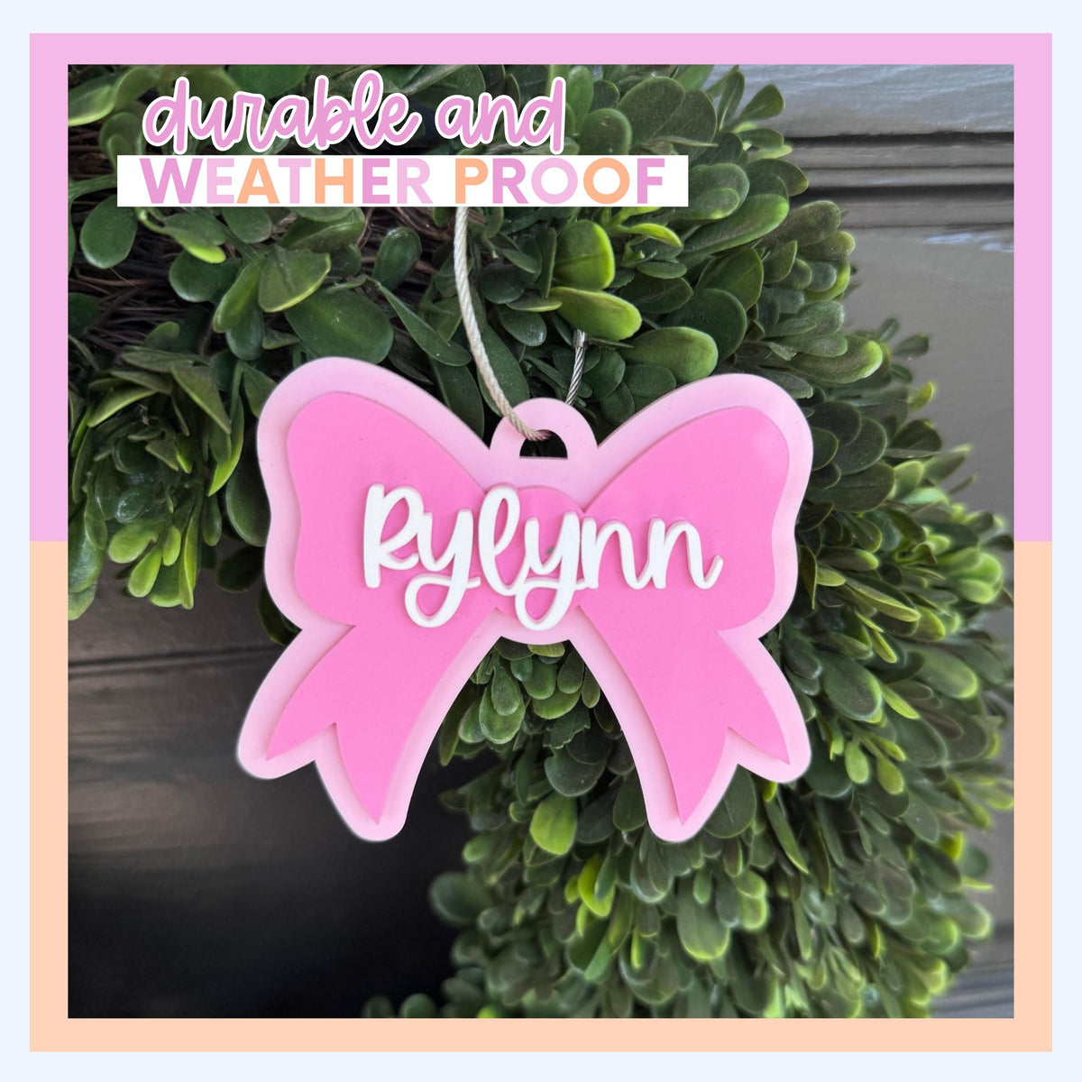 Bow Keychain Personalized Bow Bag Tag Personalized Gift Backpack Tag Gift for Boy Gift for Girl Bogg Bag Tag Stocking Stuffer