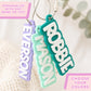 Personalized Bag Tag Custom Name Keychain Backpack Tag Teacher Gift Birthday Present Acrylic Layered Design Monogram Tag Custom Keychain Student Gift Stocking Stuffer Graduation Present Lunch Bag Accessory Wire Cable Attachment Colorful