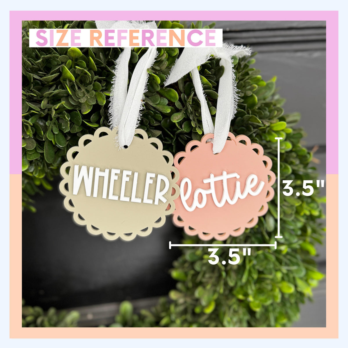 Name Tag Basket Label Custom Acrylic Stair Basket Personalized Tag for Backpacks Luggage Sports Bags Gift for Kids Scallop Easter Basket Tag