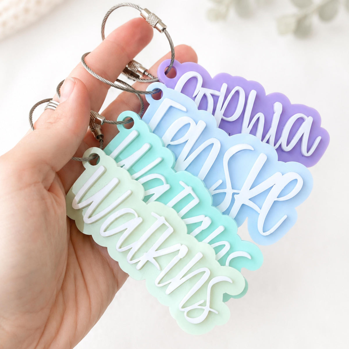 Name Keychain Personalized Acrylic Bag Tag Custom Backpack Personalized Gift Keychain Stocking Stuffer Gift for Boy Gift for Girl