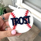 Custom Acrylic Sports Keychain Baseball Bag Tag Personalized Name Label Youth Athletic Gear Identifier Team Equipment Organization Player Number Design Durable Construction Quality Material Perfect Baseball Season Present Birthday Party