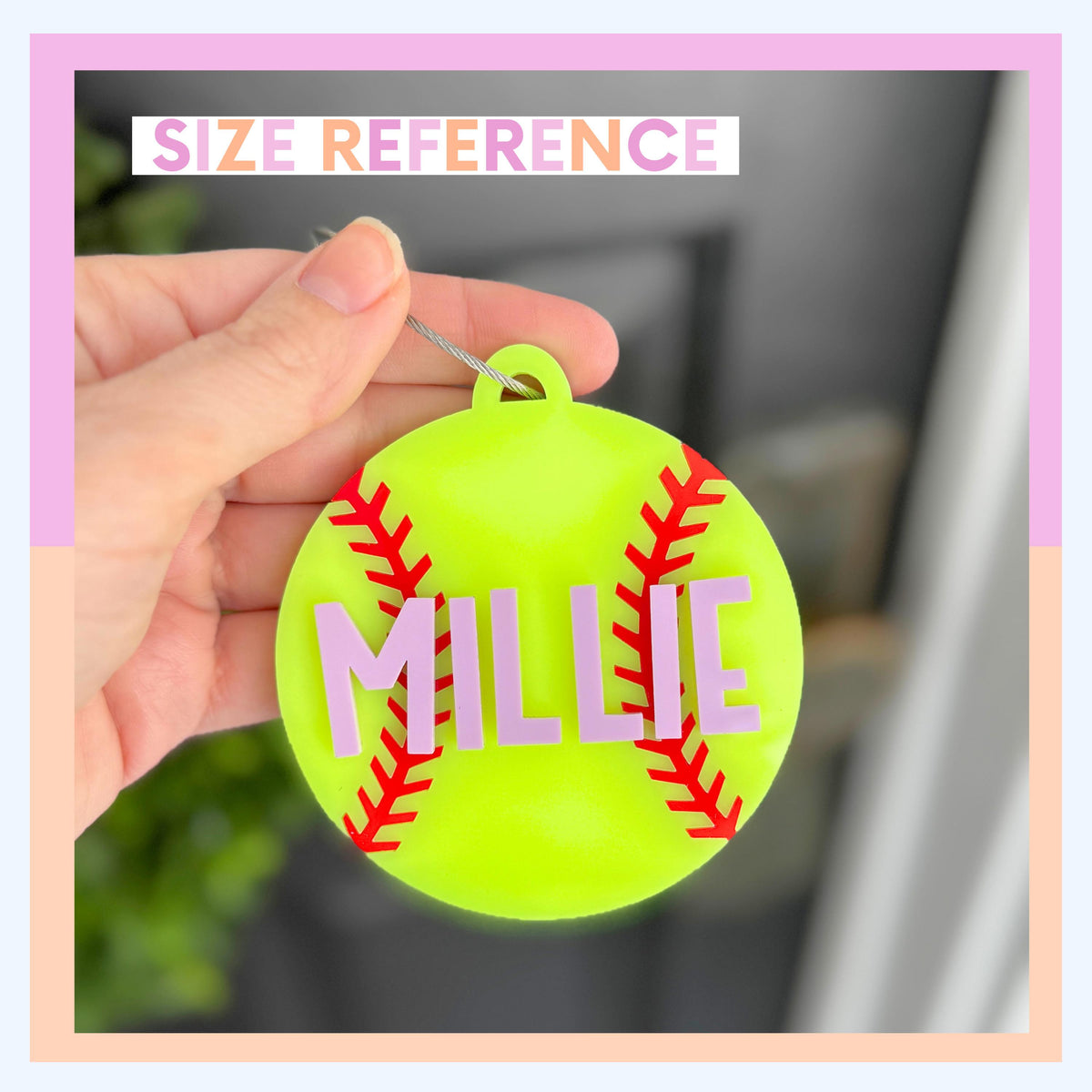 Softball Bag Tag Personalized Gift Acrylic Backpack Charm Keychain Custom Softball Stocking Stuffer Softball Player Gift for Softball Coach