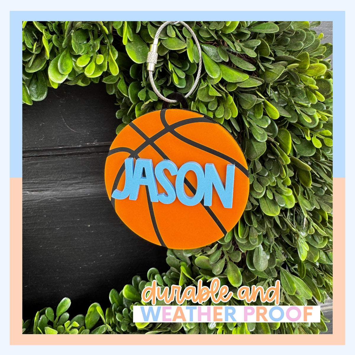 Basketball Bag Tag Personalized Name Custom Basketball Player Gift for Sports Team Birthday Acrylic Keychain Luggage Tag Stocking Stuffer