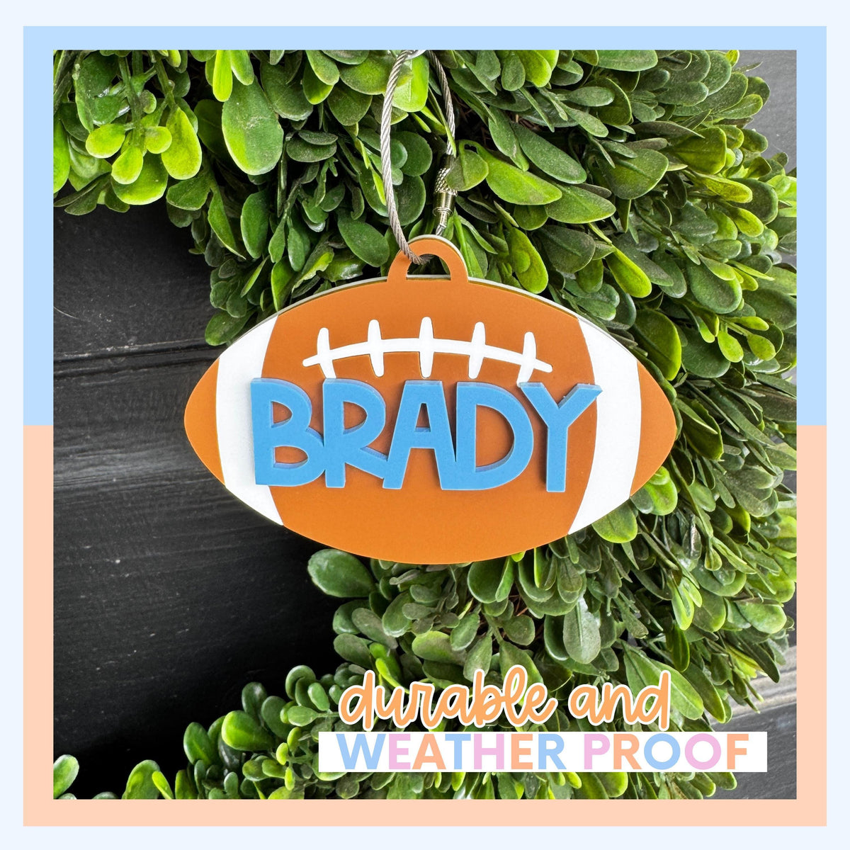 Football Bag Tag Personalized Gift Custom Name Backpack Keychain for Player Sports Gear Tag for Football Team Gift Idea Stocking Stuffer
