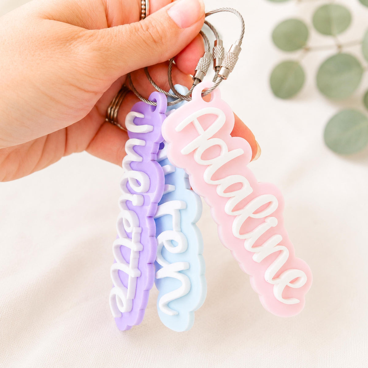 Name Keychain Personalized Acrylic Bag Tag Custom Backpack Accessory Personalized Gift Keychain Stocking Stuffer Gift for Boy Gift for Girl