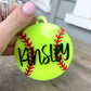 Softball Equipment Tag Personalized Gift Custom Name Keychain Acrylic Bag Charm Youth Athlete Gear Identifier Sports Backpack Attachment Team Colors Design Durable Construction Birthday Gift Idea Equipment Organization Label Girls Boys
