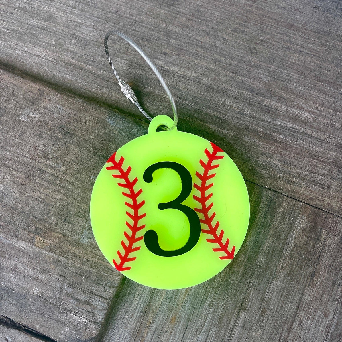 Softball Bag Tag Personalized Gift Acrylic Backpack Charm Keychain Custom Softball Stocking Stuffer Softball Player Gift for Softball Coach