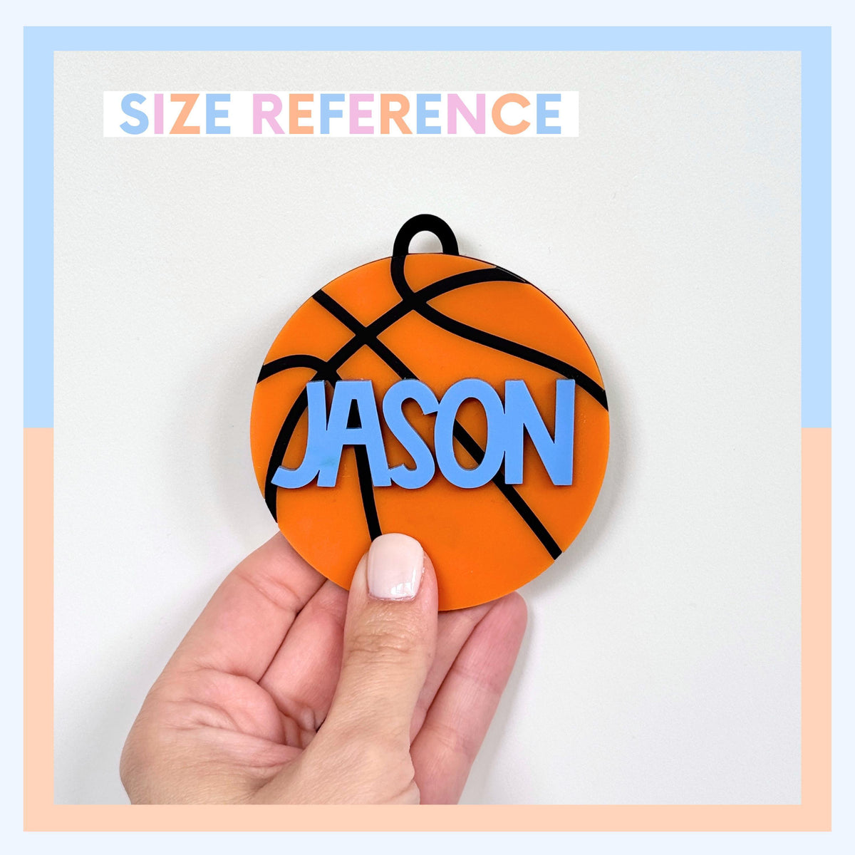 Basketball Bag Tag Personalized Name Custom Basketball Player Gift for Sports Team Birthday Acrylic Keychain Luggage Tag Stocking Stuffer
