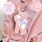 Personalized Dance Gift Custom Ballet Bag Tag Acrylic Keychain Monogram Name Label Perfect Birthday Present Ballerina Dancer Girl Stocking Stuffer Dance Class Accessory Durable Material Lightweight Design Easy Attachment Studio Team Charm