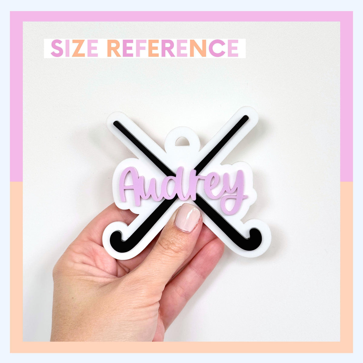 Field Hockey Bag Tag Gift for Girl Personalized Bag Tag Custom Name Keychain Acrylic Sports Tag Field Hockey Team Gift Stocking Stuffer