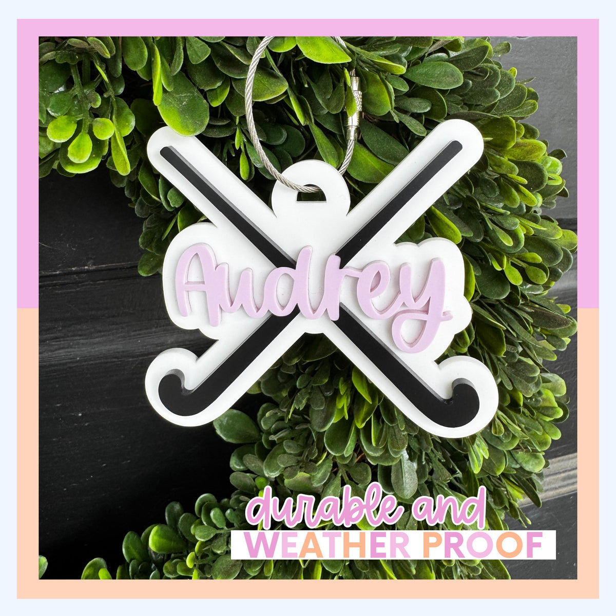 Field Hockey Bag Tag Gift for Girl Personalized Bag Tag Custom Name Keychain Acrylic Sports Tag Field Hockey Team Gift Stocking Stuffer