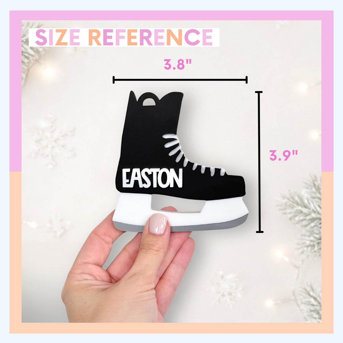 Hockey Skate Ornament for Kids Custom Name Hockey Christmas Ornament Personalized Hockey Team Gift Hockey Coach Gift Hockey Stocking Stuffer