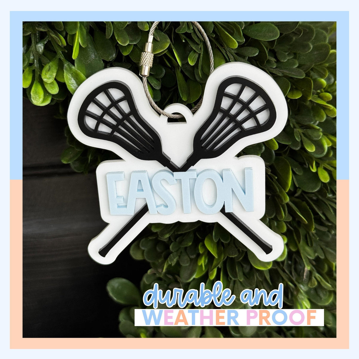 Lacrosse Bag Tag Personalized Gift Lacrosse Player Sports Backpack Identification Keychain Custom Name Acrylic Luggage Label Equipment