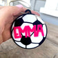 Custom Soccer Player Tag Personalized Name Identifier Acrylic Bag Charm Youth Sports Gift Team Colors Design Player Number Customization Backpack Accessory Equipment Organization Birthday Present For Soccer Player Durable Construction