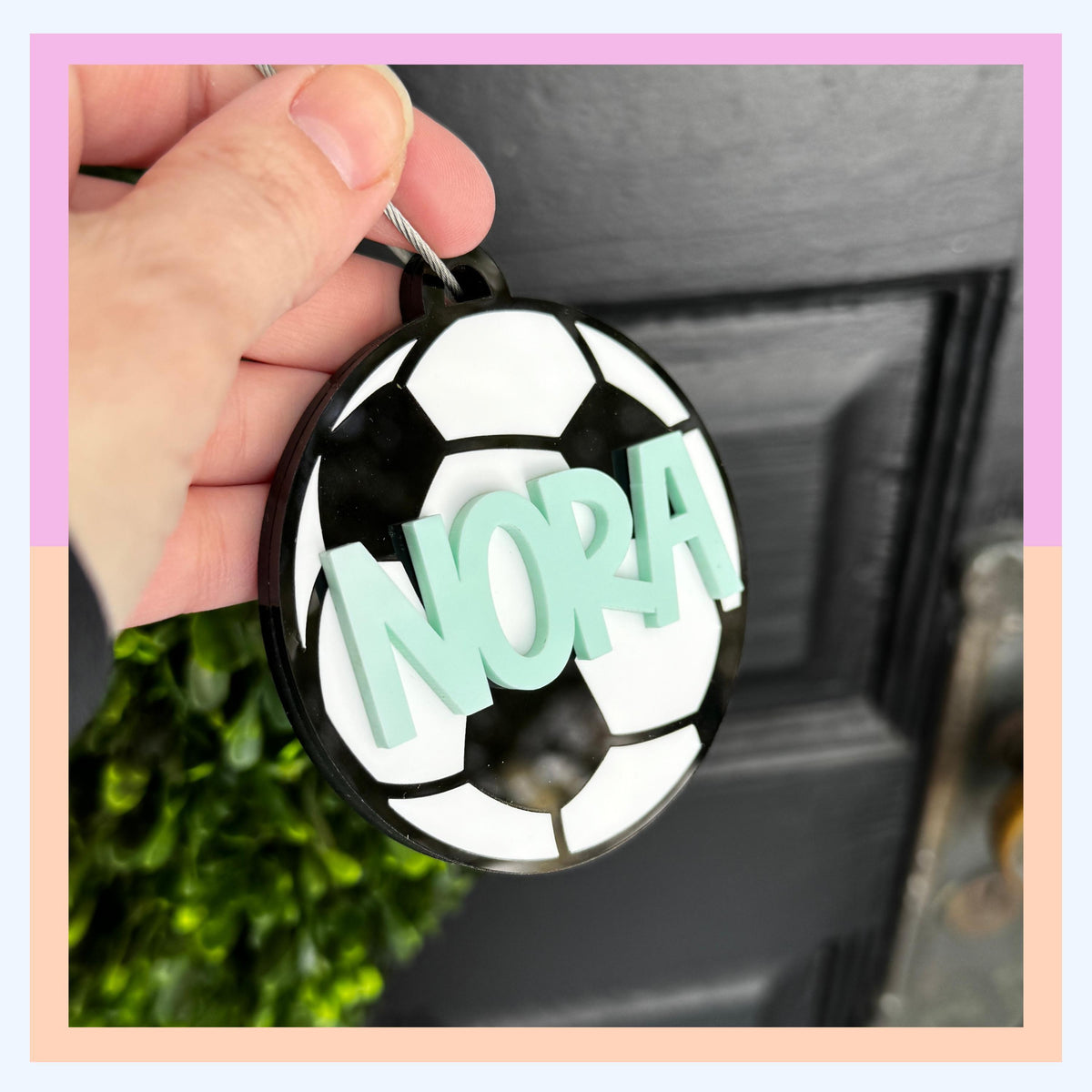Soccer Bag Tag Personalized Soccer Player Gift Boy Girl Custom Birthday Present Soccer Team Sports Acrylic Backpack Charm Monogram Luggage