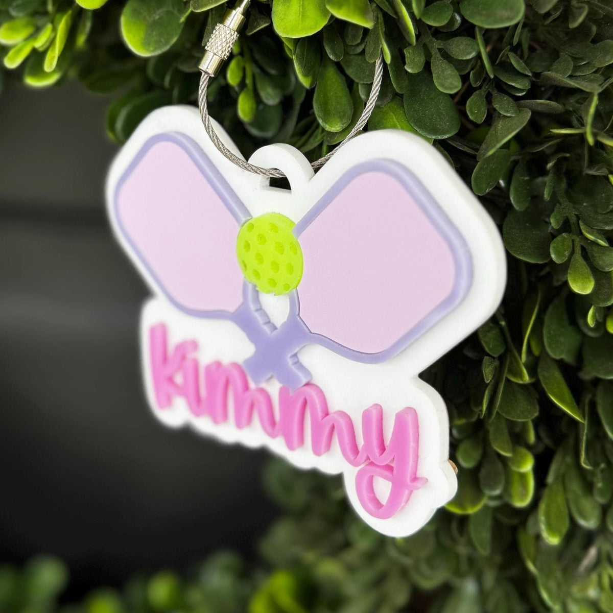 Custom Pickleball Player Gift Personalized Name Tag Acrylic Keychain Attachment Equipment Marker Bag Identifier Sports Accessory Team Member Present Duffel Organization Tool Coach Gift Idea Birthday Present Fan Appreciation Stocking Stuffer