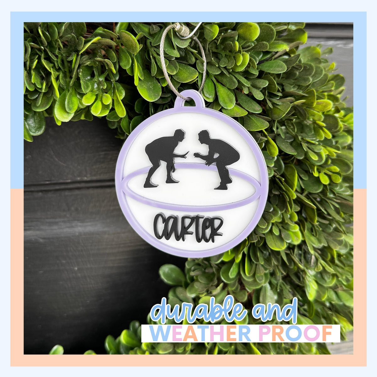 Wrestling Bag Tag Personalized Wrestling Keychain Custom Backpack Charm Acrylic Luggage Tag Gift for Wrestlers Stocking Stuffer Coach Gift