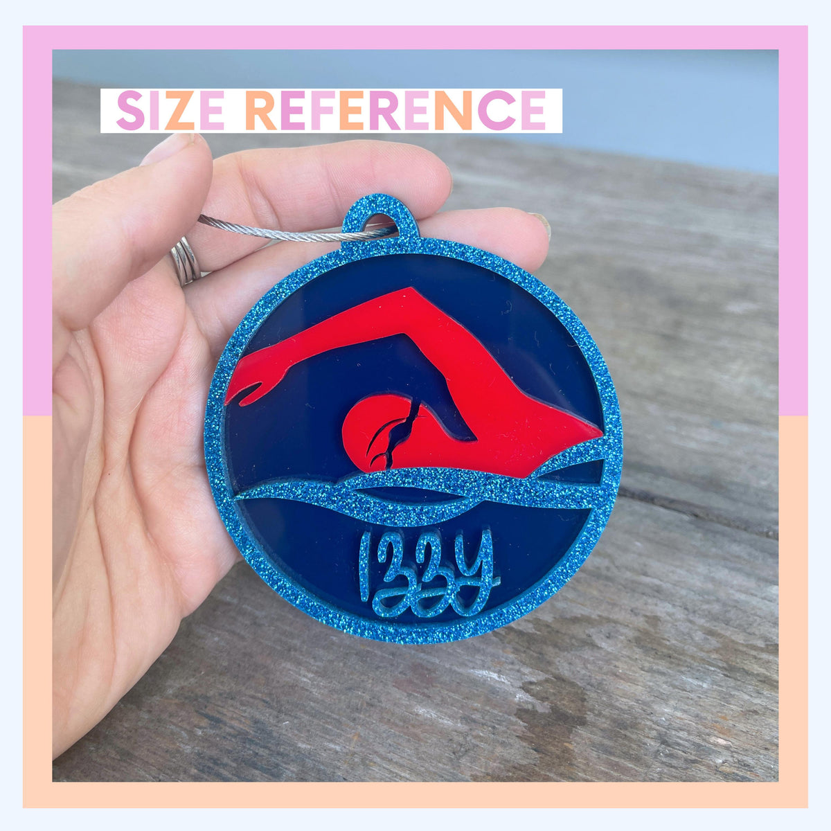 Swim Tag Custom Bag Monogram Keychain Personalized Swimming Gift Sports Backpack Identifier Acrylic Luggage Tag Swimmer Stocking Stuffer