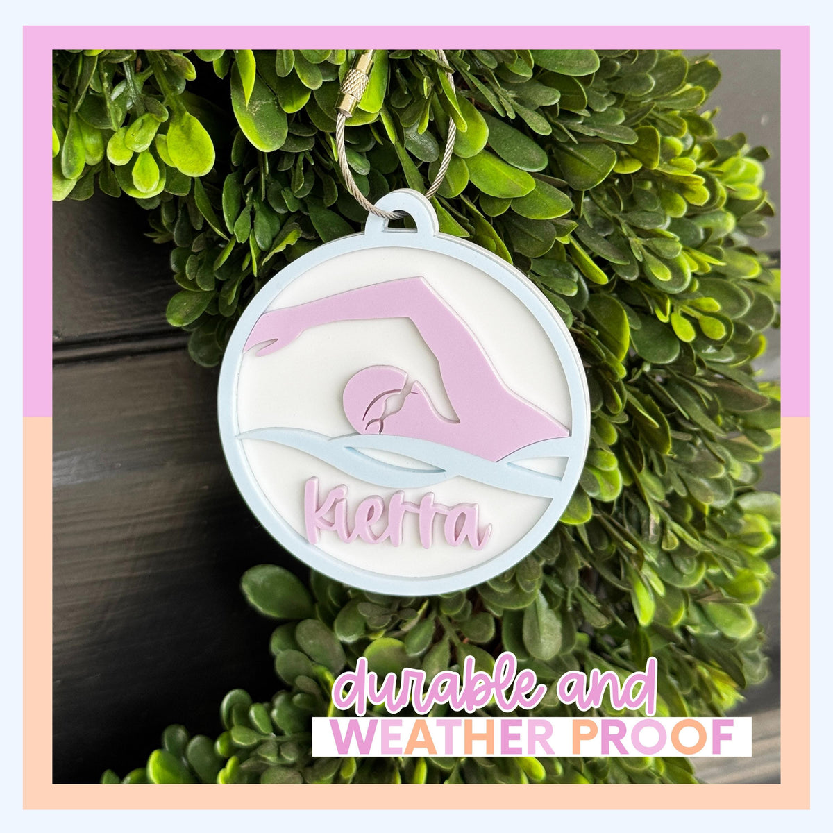 Swim Tag Custom Bag Monogram Keychain Personalized Swimming Gift Sports Backpack Identifier Acrylic Luggage Tag Swimmer Stocking Stuffer