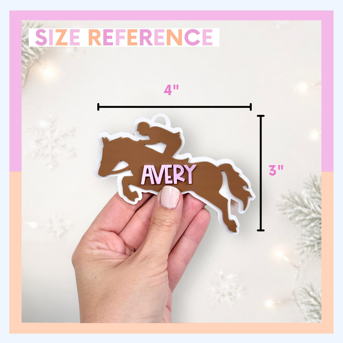 Horse Jumping Ornament Personalized Gift Horse Jumper Christmas Ornament Show Jumping Trainer Gift Equestrian Christmas Tree Ornament Custom