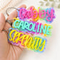 Personalized Name Keychain Custom Acrylic Layered Gift for Kids Custom Bag Tag Rainbow Monogram Bag Tag Sports Bag Tag Backpack Charm