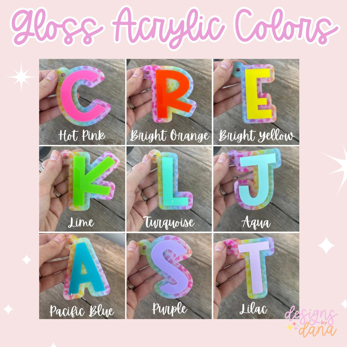 Name Keychain Bag Tag Tie Dye Acrylic Custom Backpack Tag for Kids School Bag Bogg Bag Accessory Colorful Gift Stocking Stuffer for Girl