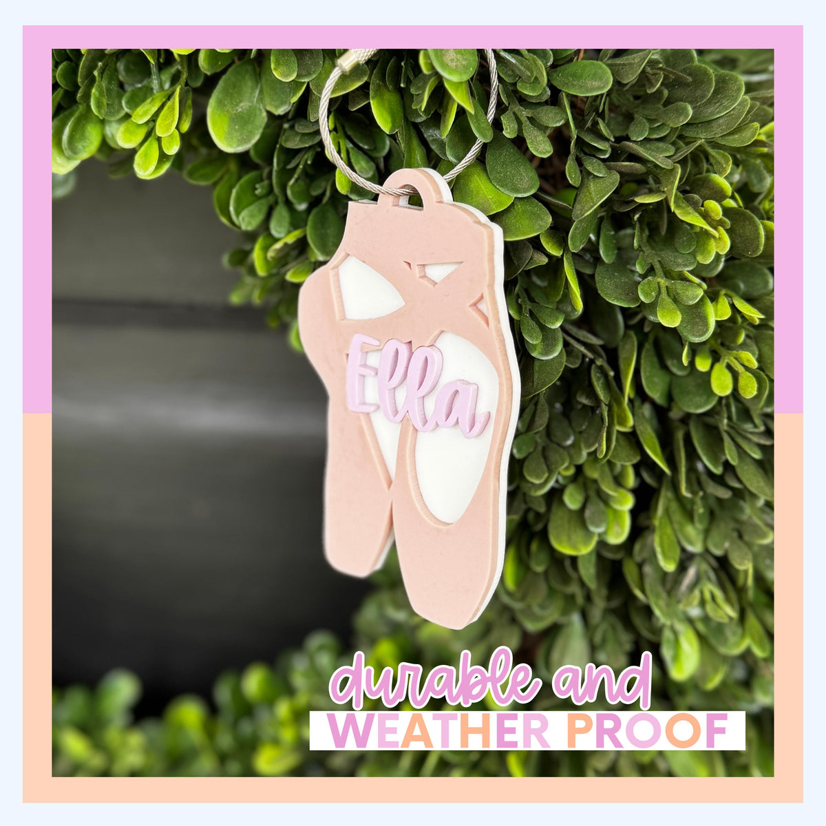 Ballet Bag Tag Personalized Gift for Dancer Keychain Dance Gift for Girl Stocking Stuffer Ballerina Keychain Pointe Shoes Dance Studio Gift