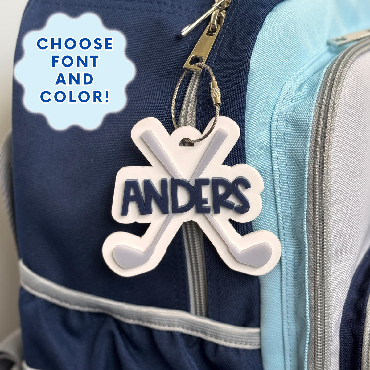 Personalized Golf Bag Tag Custom Name Acrylic Keychain Youth Sports Equipment Identification Marker Perfect Team Appreciation Gift Coach Recognition Present Durable Design Backpack Luggage Organization Solution Birthday Party Favor Unique