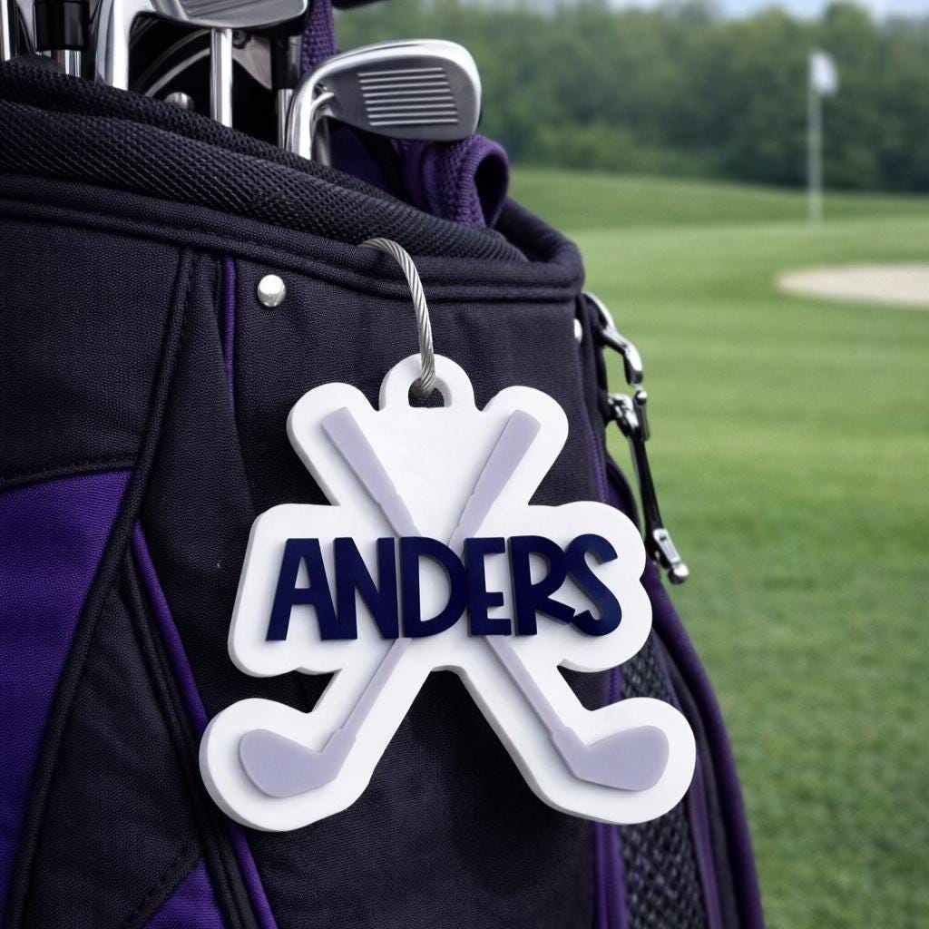 Custom Acrylic Tag Personalized Name Keychain Golf Bag Identification Marker Youth Sports Equipment Organization Perfect Coaching Appreciation Gift Team Recognition Present Durable Design Birthday Party Favor Backpack Luggage Marker