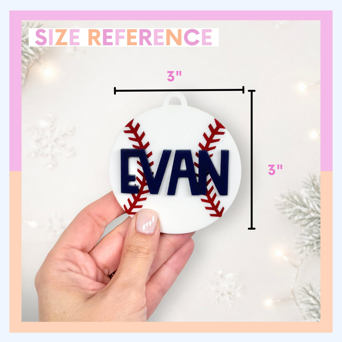 Baseball Ornament Personalized Christmas Ornament Custom Baseball Player Gift for Boy Acrylic Sports Ornament Baseball Mom Gift for Coach