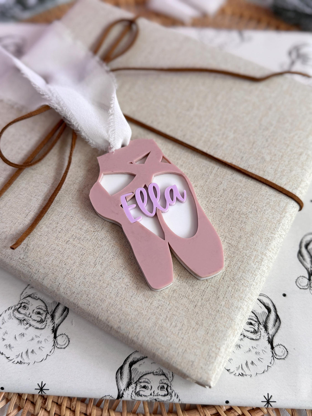 Personalized Ballet Ornament Custom Dance Gift Christmas Tree Decoration Ballerina Name Keepsake Acrylic Hanging Ornament Dance Recital Present Ballet Teacher Gift Student Recognition Holiday Decoration Stocking Stuffer Custom Colors