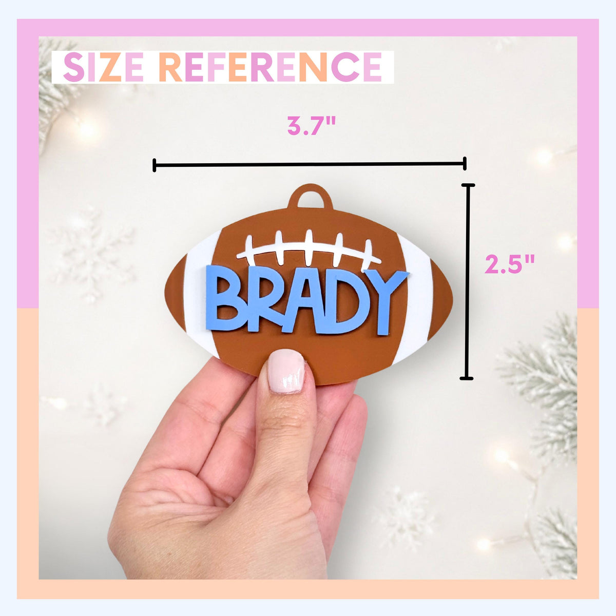 Football Ornament Personalized Gift Custom Christmas Ornament for Player Acrylic Sports Ornament Football Team Gift Idea Stocking Stuffer