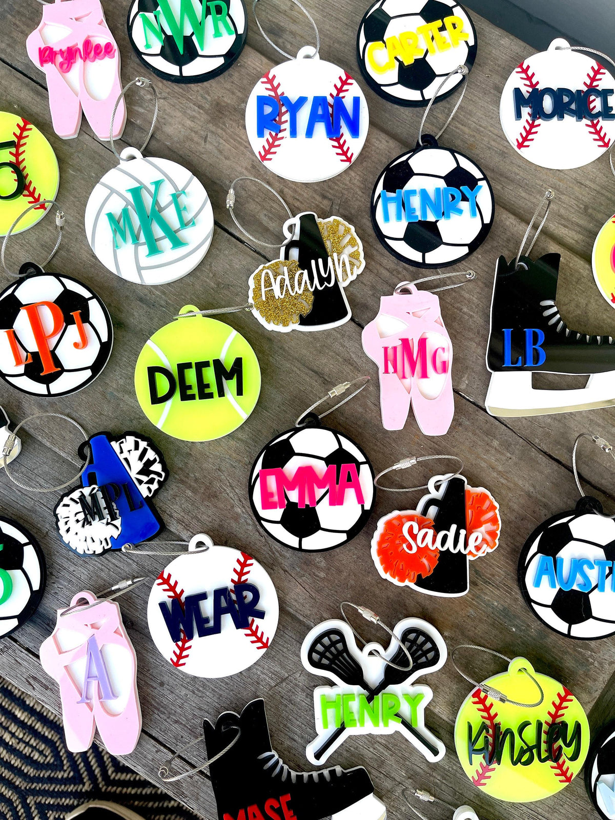 Hockey Bag Tag Personalized Gift for Kids Sports Backpack Luggage Tag Custom Name Keychain Sports Gift for Hockey Player Team Backpack Charm