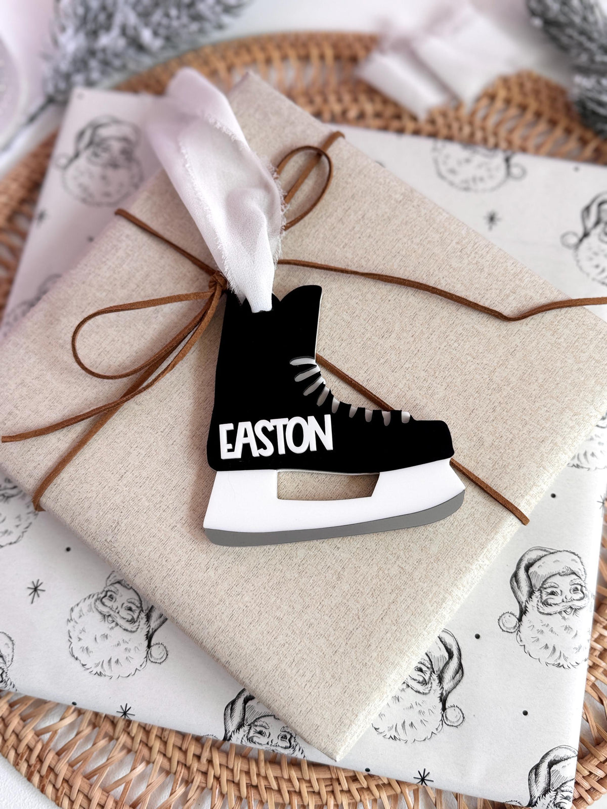 Hockey Skate Ornament for Kids Custom Name Hockey Christmas Ornament Personalized Hockey Team Gift Hockey Coach Gift Hockey Stocking Stuffer