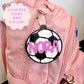 Personalized Soccer Gift Custom Name Bag Tag Player Identifier Youth Team Present Birthday Gift For Soccer Player Acrylic Backpack Charm Durable Construction Team Colors Monogram Option Equipment Organization Sports Bag Identifier Perfect