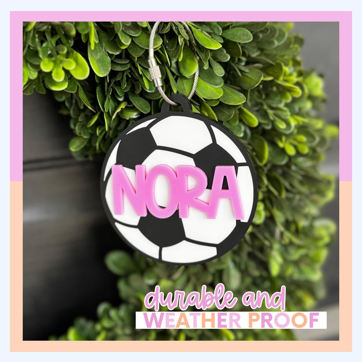 Soccer Bag Tag Personalized Soccer Player Gift Boy Girl Custom Birthday Present Soccer Team Sports Acrylic Backpack Charm Monogram Luggage