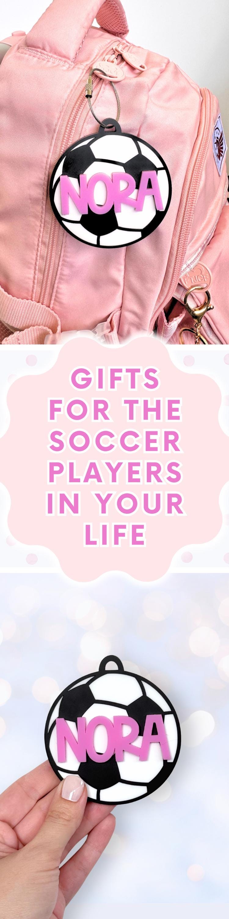 Soccer Bag Tag Personalized Soccer Player Gift Boy Girl Custom Birthday Present Soccer Team Sports Acrylic Backpack Charm Monogram Luggage