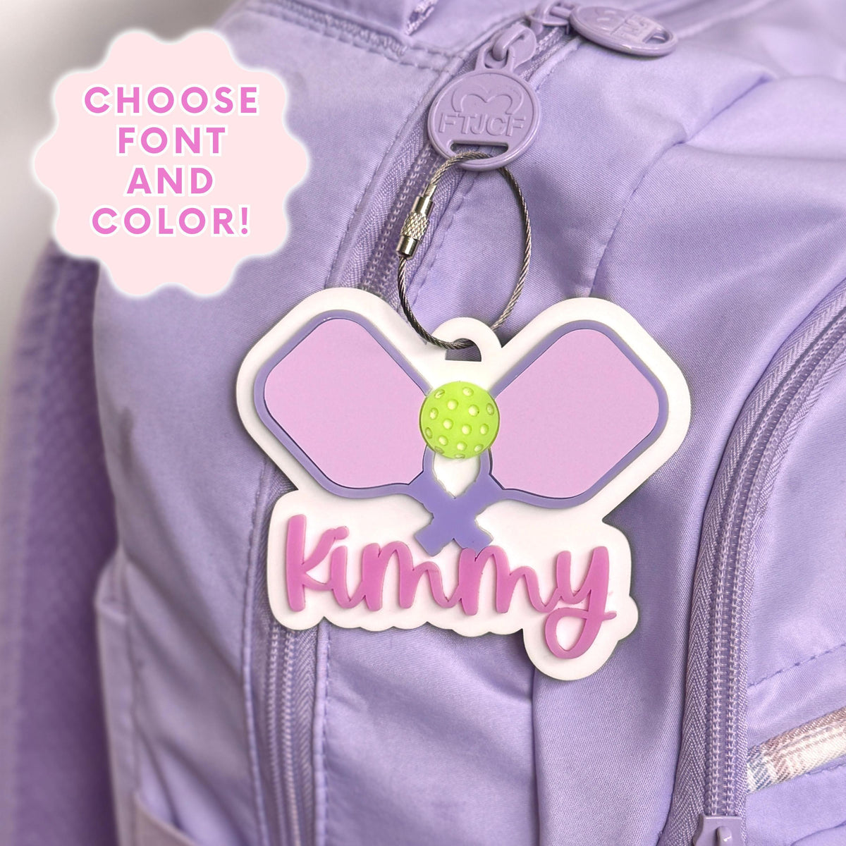 Personalized Pickleball Bag Tag Custom Name Acrylic Sports Gift Idea Perfect Coach Appreciation Present Team Player Equipment Marker Duffel Accessory Keychain Luggage Identifier Birthday Stocking Stuffer Fan Gift Youth Player Essential