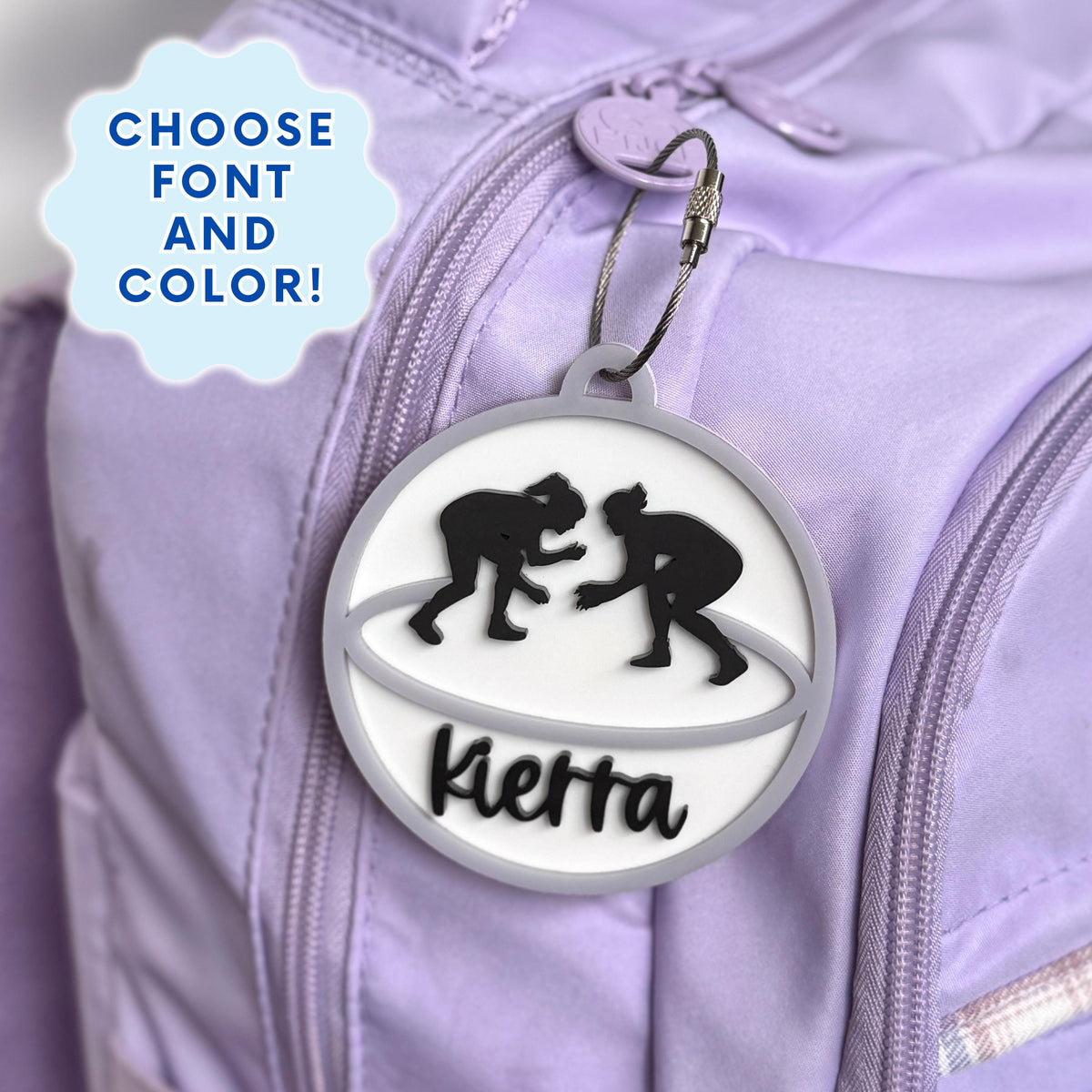 Personalized Wrestling Bag Tag Custom Name Identification Acrylic Sports Equipment Identifier Team Athlete Gear Organization Durable Backpack Luggage Marker Perfect Wrestling Gift Wrestlers Team Spirit Accessory Custom Number Design